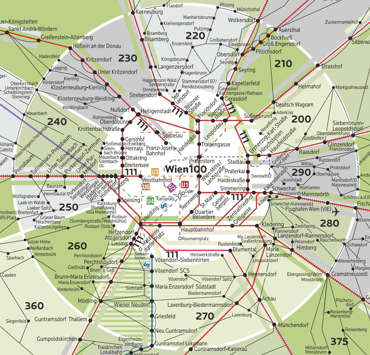 Зоны общественного транспорта. Тарифные зоны метро Вена. Схема транспорта Вена. Зона 100 Вена. Вена зоны транспорта.