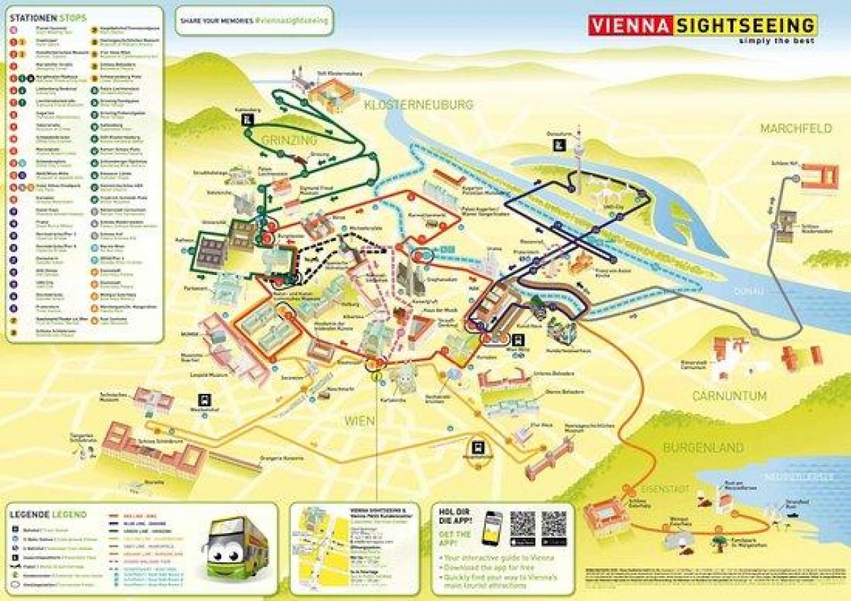 Карта Вена экскурсійны аўтобус