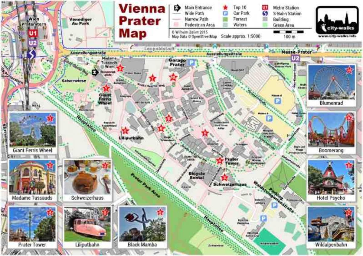 Карта Венскі парк і ездзіць