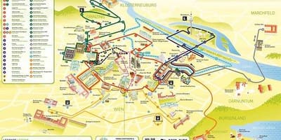 Карта Вена экскурсійны аўтобус