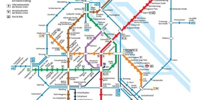 Венскім метро Аўстрыя карта
