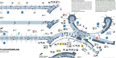 Аэрапорт Вена Аўстрыя карта