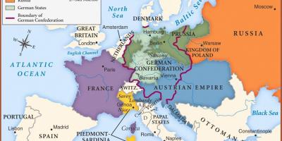 Карта Вены ў Еўропу