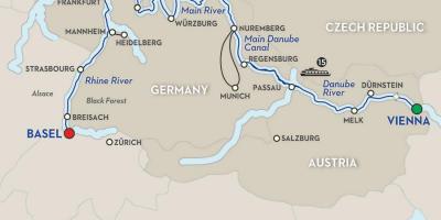 Карта ракі Дунай ў Вене 
